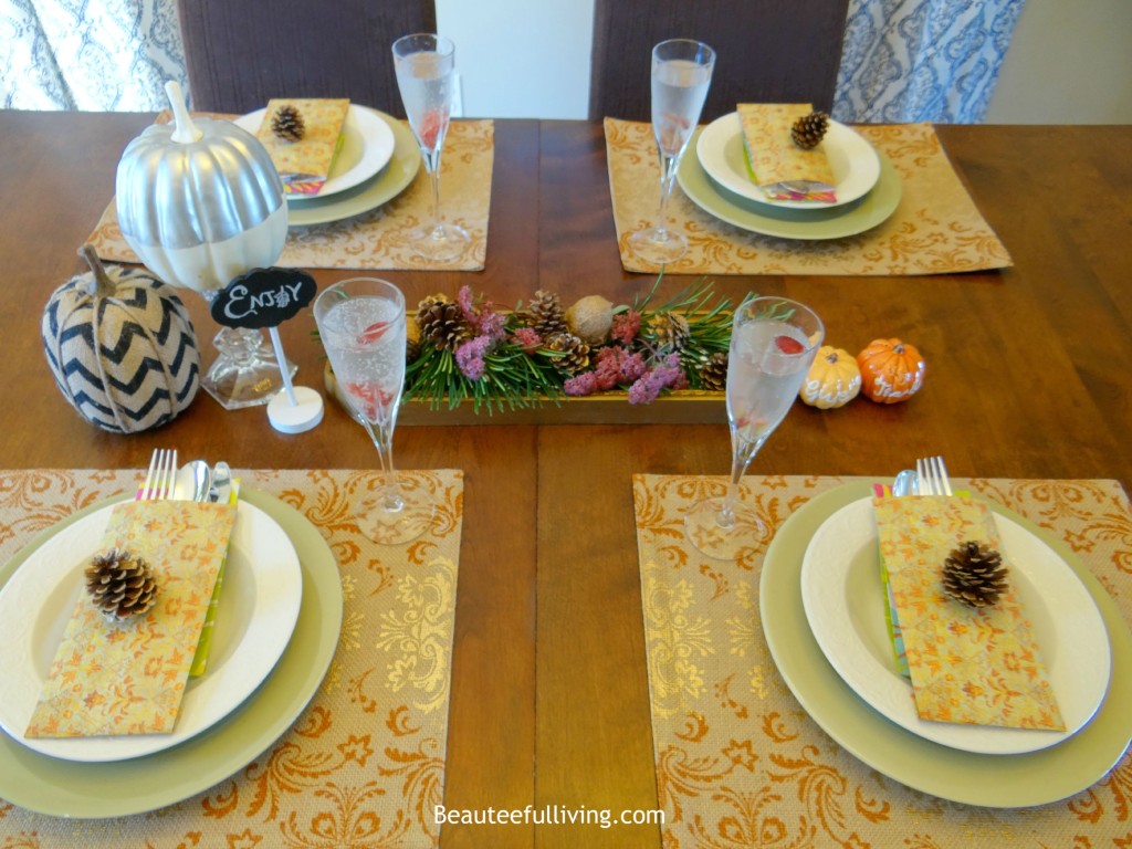 Fall Tablescape Close up Beauteeful Living