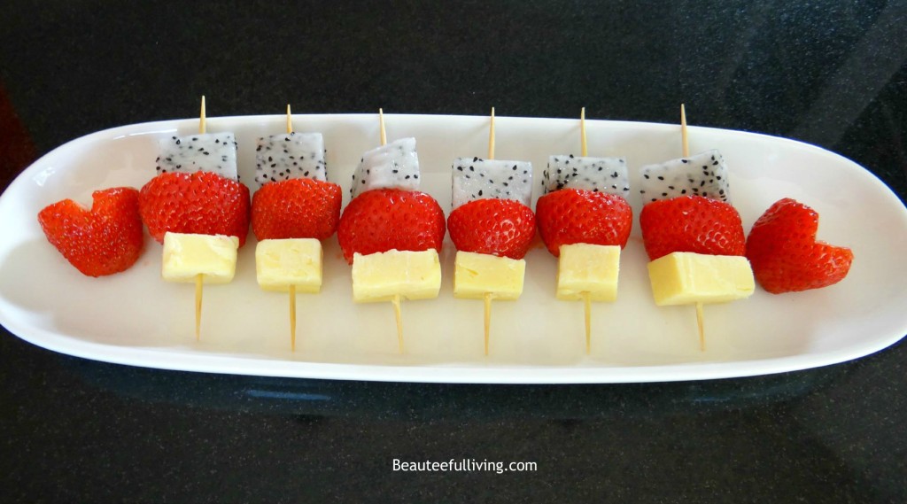 fruit and cheese kebabs