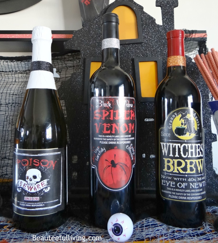 Halloween labels for wine