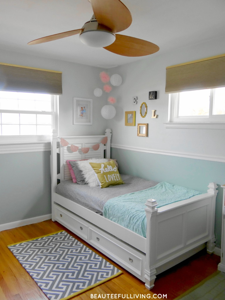Girls Room Makeover Ceiling Fan - Beauteeful Living