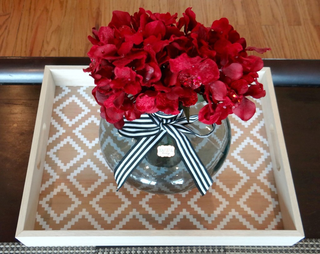 Serving Tray with floral decor