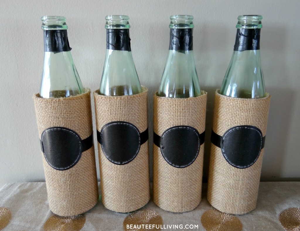 Bottles wrapped in burlap