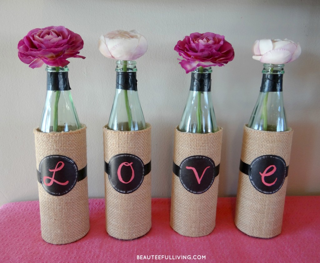 DIY Wine Bottle Vase - Beauteeful Living