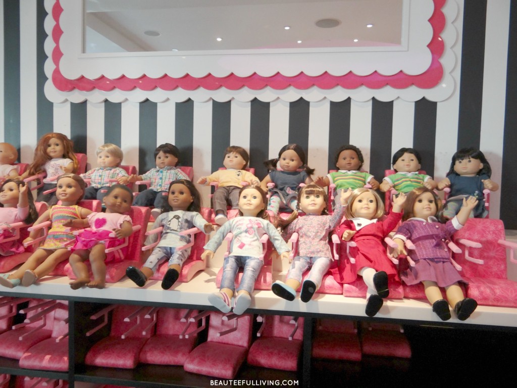 Dolls at American Girl Cafe