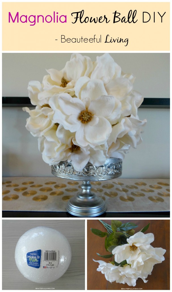 Magnolia Flower Ball DIY - Beauteeful Living