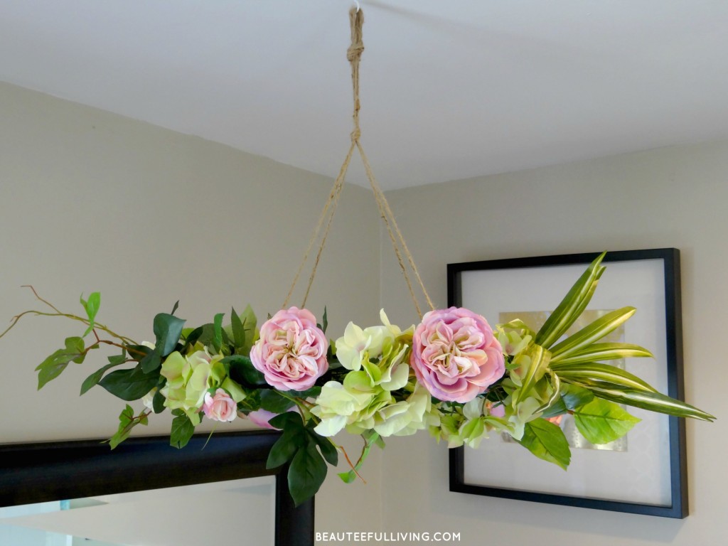 Silk Floral Chandelier angled - Beauteeful Living