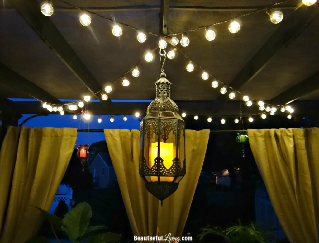 Outdoor string lights and lantern - Beauteeful Living