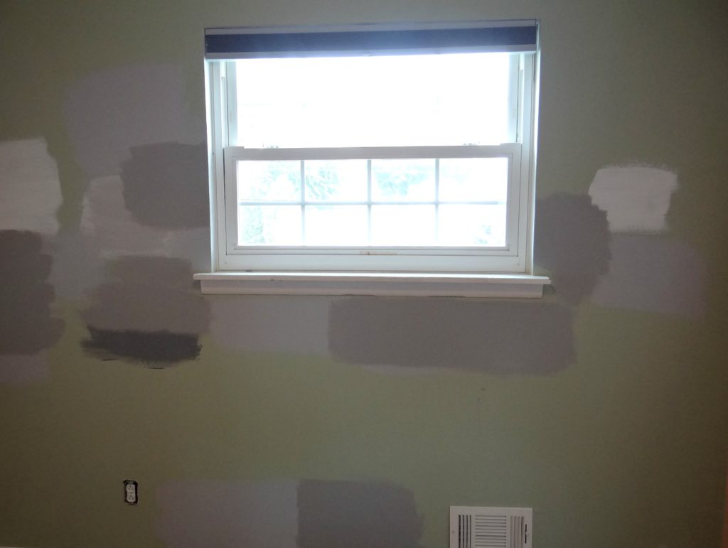 Gray Paint Samples on wall