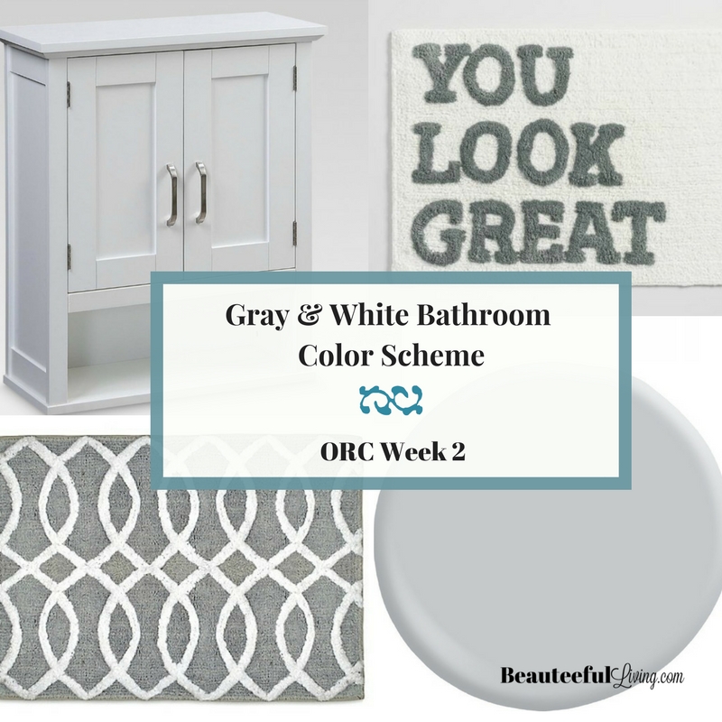 Gray and White Bath Color Scheme