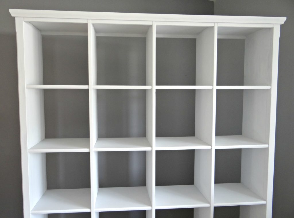 Repainting bookcase with white chalk paint 2