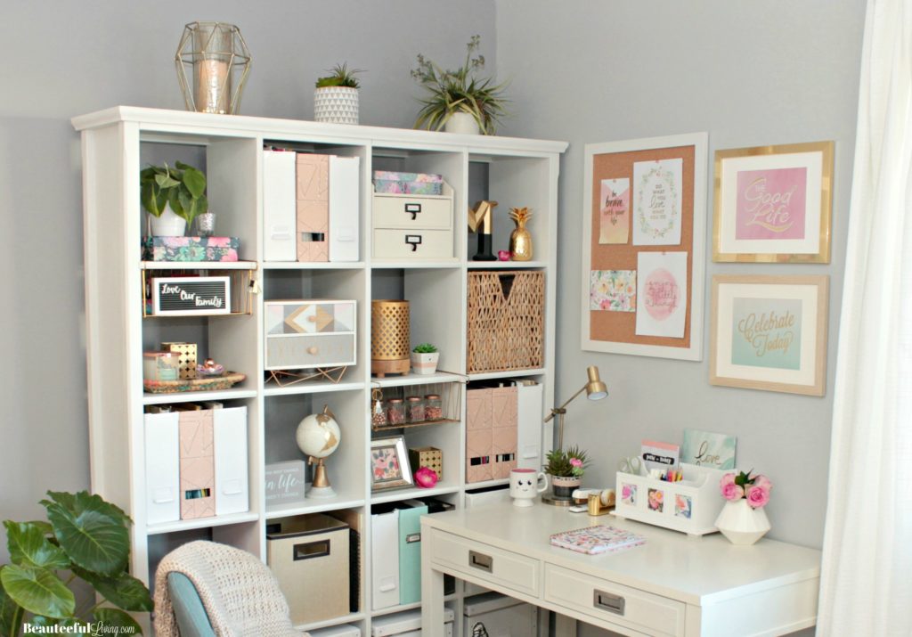 Glam Home Office Bookcase and Desk - Beauteeful Living - BEAUTEEFUL Living