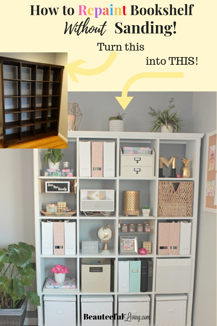 Repaint Bookshelf Without Sanding - Beauteeful Living
