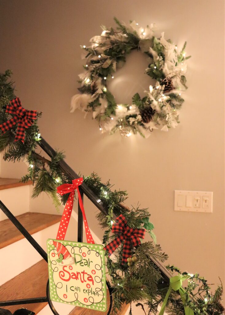 Christmas Wreath by stairs