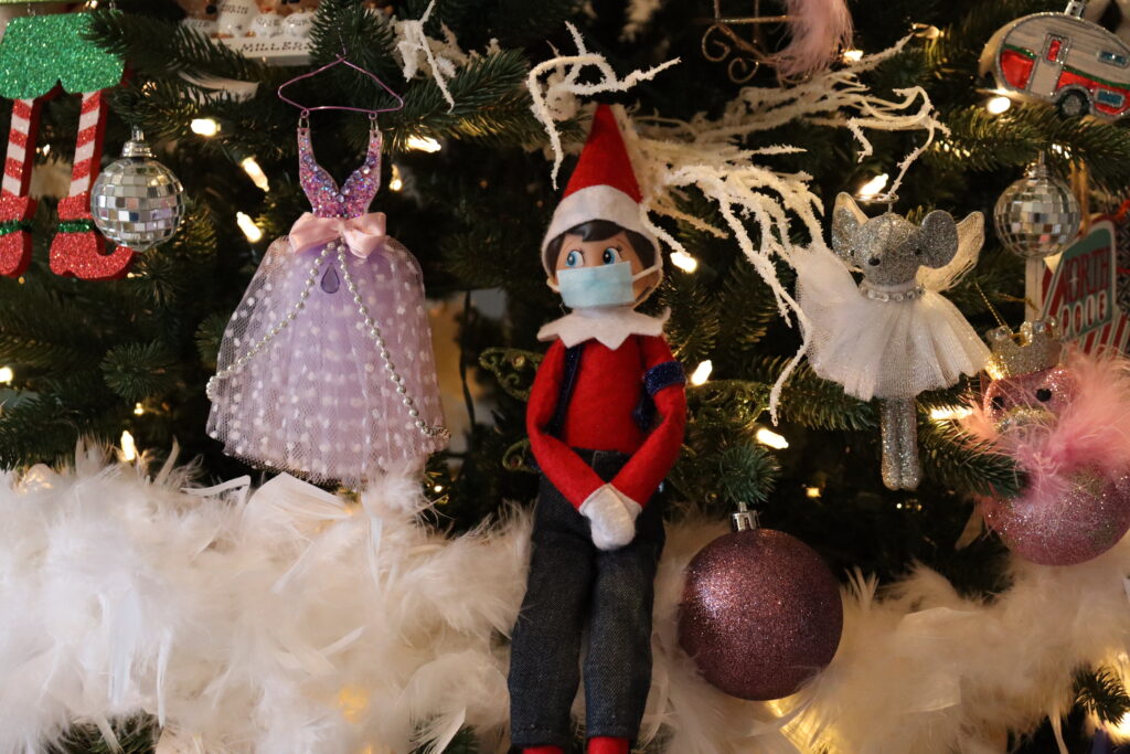 Elf on Shelf with facemask